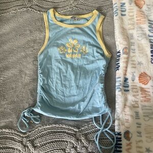 Princess Polly Blue and Yellow Hawaii Tank Top